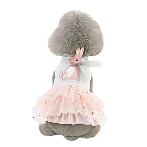 BELLIFFY Kleid Für Hund Yorkie-Kleidung Sommerkleidung Für Haustiere Outfit Für Mädchen Süße Hundekleidung Hundebekleidung Für Kleine Hunde Mädchen Party-hundetuch Haustierrock Kleider Rosa von BELLIFFY