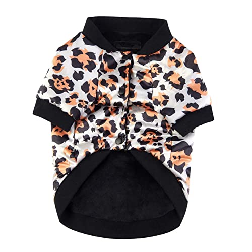 BELLIFFY Kleidung mit Leopardenmuster für Hunde süße hundekleidung Hund Winter Hund Pelzmantel Pullover Weste hundemantel Dog Raincoat Kleider Hund Weste Mantel Hund welpen Mantel Baumwolle von BELLIFFY