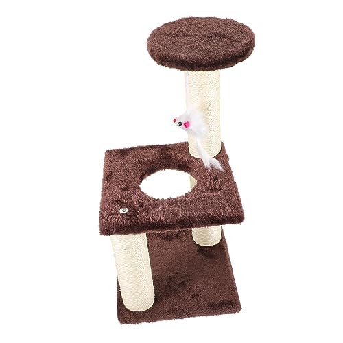 BELLIFFY Klettergerüst Für Katzen Verschleißfester Katzenkratzer Kratzstange Für Haustiere Kätzchen Versorgung Entzückender Kätzchenkratzer Kratzbaum Für Katze Kätzchen Kratzbaum Coffee MDF von BELLIFFY