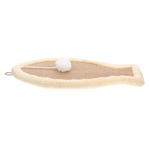 BELLIFFY Kratzbaum Für Katzen Lustiges Kratzbrett Haustier Teppich Kratzpads Für Katzen Kratzspielzeug Für Katzen Katzenkratzlounge Haushaltswischer Katzenkrallenunterlage Sisal Light Brown von BELLIFFY