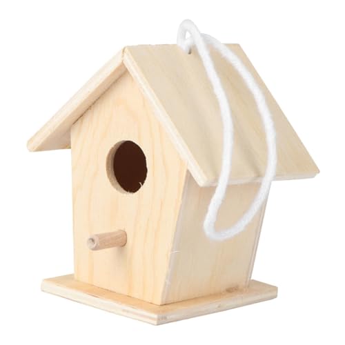 BELLIFFY Vogelhaus Aufhängen Mini DIY Vogelhaus Für Unbemaltes Bastelset Mit Juteseil Ideal Und Gestalten Kreative Bastelprojekte Vogelhäuschen von BELLIFFY