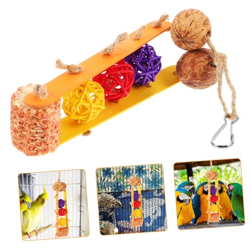 BELLIFFY Papagei Spielzeug Animal Toys Tier Spielzeug vogelkäfig zubehör weihnachtsvogel Spielzeug Beißspielzeug für Papageienkäfige Vogelspielzeug Vogel hängendes Kauspielzeug Holzspäne von BELLIFFY