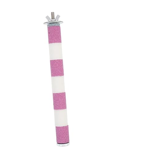 BELLIFFY Papagei Kratzbaum Vogelständer Stange Vogelkäfig Sitzstange 2x20cm Rosa Weiß Papagei Sitzstange Spielzeug von BELLIFFY