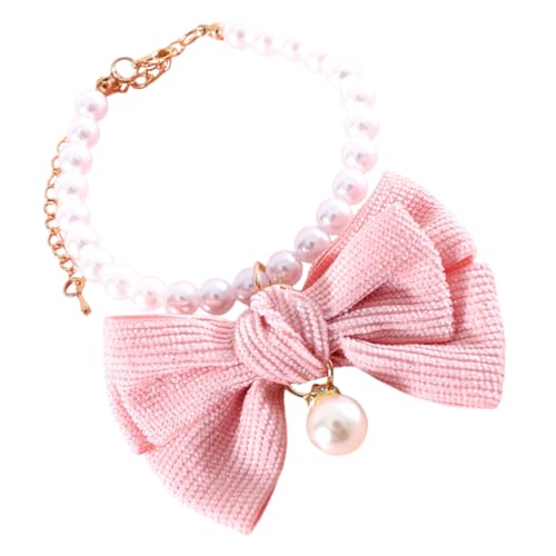 BELLIFFY Perlen Hundehalsband Mit Schleife Für Katzen Und Hunde Verstellbares Und Elegantes Design Ideal Für Kleine Haustiere 15 Perfektes Zubehör Für Besondere Anlässe von BELLIFFY