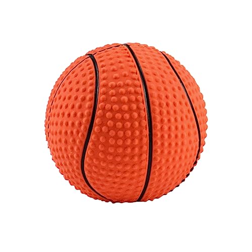 BELLIFFY Pet Basketball Spielzeug Kauspielzeug Tierspielzeug Sound Hundespielzeug Super Chewer Hundespielzeug Backenzahnspielzeug Für Haustiere Hündchenspielzeug Hundebälle Emulsion Orange von BELLIFFY