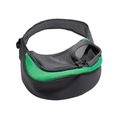 BELLIFFY Elegante grüne Haustier-Tragetasche Einzel-Schulter-Haustiertasche strapazierfähiges Polyester für Reisen mit Hunden und Katzen von BELLIFFY