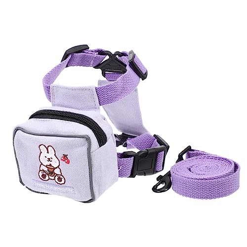 BELLIFFY Rucksack für Haustiere pet Backpack hundegurt hundelaufband Katzen Rucksack Leine für Katzenrucksäcke Rucksackgeschirr für Kätzchen Kätzchenleine Katzenleine Polyester Violett von BELLIFFY