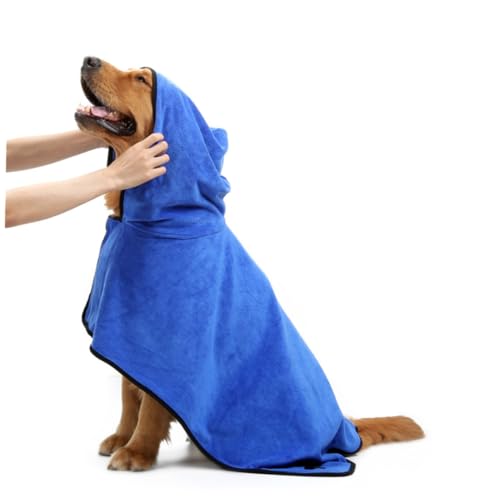 BELLIFFY Schnell Trocknendes Haustier Badetuch XL Für Hunde Und Katzen Blau Hochwertiger Schnell Absorbierender Wasserbademantel Für Haustiere Ideal Nach Dem Oder Schwimmen von BELLIFFY