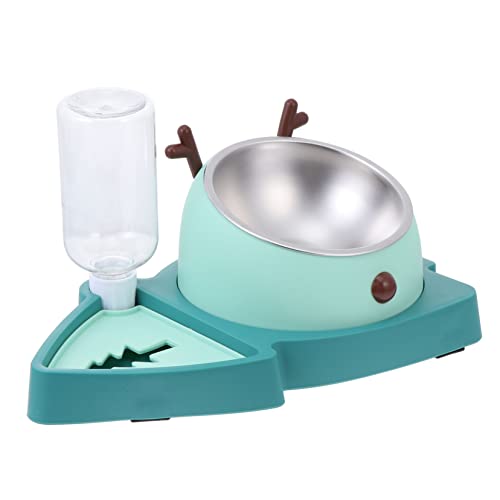 BELLIFFY Slow-Food-Schüssel für Haustiere pet Feeder slowcooker Hund pp Futternapf Hunde wasserbrunnen katzenfutter Haustiernapf Nackenschutznapf für Haustiere Rostfreier Stahl Green von BELLIFFY