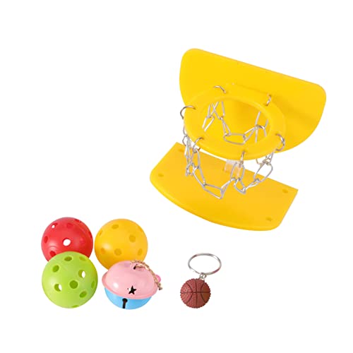 BELLIFFY Vogel-basketballspielzeug Vögel Spielzeug Papageien-tischspielzeug Mini-basketballball Kauspielzeug Für Papageien Vogelspielzeug Vogel-basketballkorb Papageienspielzeug Yellow von BELLIFFY