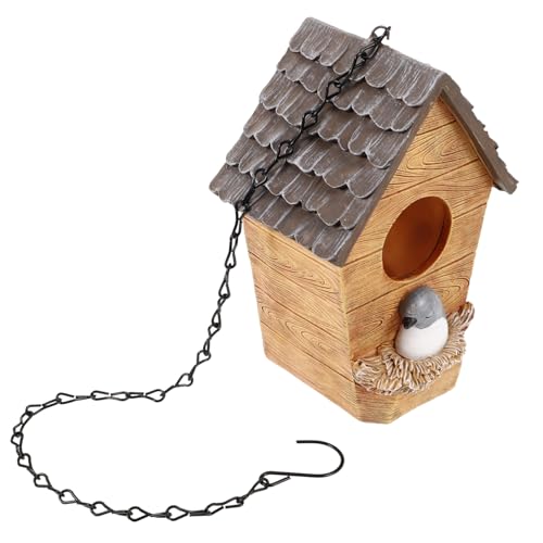 BELLIFFY Vogelhaus Vogelnest Vogelhäuschen Vogelnest Dekoration wildes Vogelhaus hängendes Vogelhaus Garten vogelnest Vogelrastplatz Vogelfütterer hängendes Nest Vogelnest aus Kunstharz von BELLIFFY