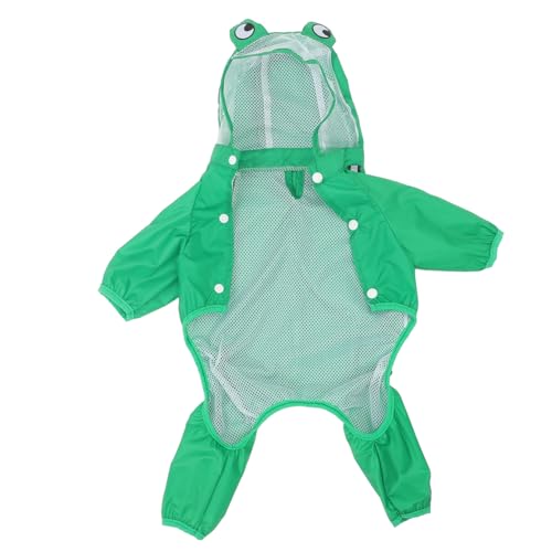 BELLIFFY Wasserdichter Hunderegenmantel Regenmantel Für Kinder Kapuzenumhang Welpe Regenmantel Für Haustiere Wasserfeste Jacke Regenmäntel Für Hunde Halloween-hundekostüme Green Polyester von BELLIFFY