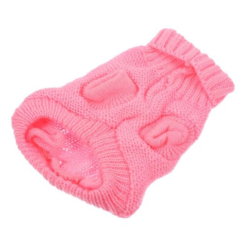 BELLIFFY Welpenpullover Entzückender Winterpullover Für Haustiere Entzückendes Hundekleid Winterkostüme Für Hunde Bequeme Hundekleidung Warme Hundekleidung Warmes Welpenkostüm Rosa Garn von BELLIFFY