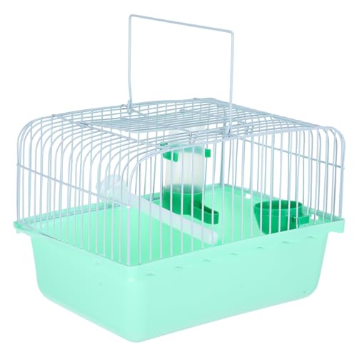 BELLIFFY tragbarer Vogelkäfig Papagei Tragekäfig Lovebird-Käfig Vogel Papageienkäfig Papageienträger Vogelreisekäfig Vogeltransportbox Vogelkäfige Haustierkäfig Ara-Käfig Eisen Light Green von BELLIFFY