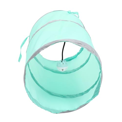 BELLIFFY zusammenklappbarer Katzenkanal Lernspielzeug interessanter Kanaltunnel interaktives katzenspielzeug Interactive cat Toy lustiger Bohreimer lustiges Tunnelspielzeug Polyester Green von BELLIFFY