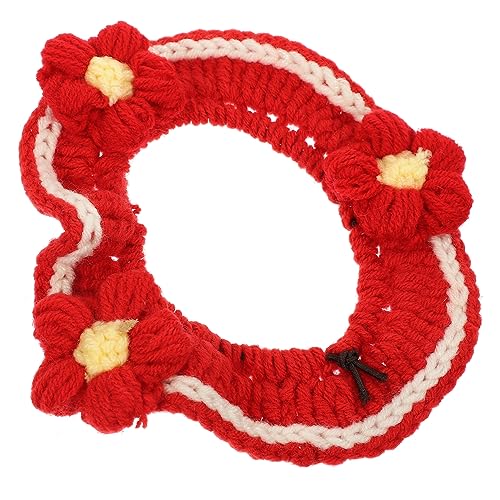 BELLIFFY Blumenhalsband Für Kätzchen-Kragen Welpenhalsband Welpenzubehör Kätzchen Katzenhalsbänder Katzenhalsband Welpe Halskette Schmuck Hundehalsband Pp Rot von BELLIFFY