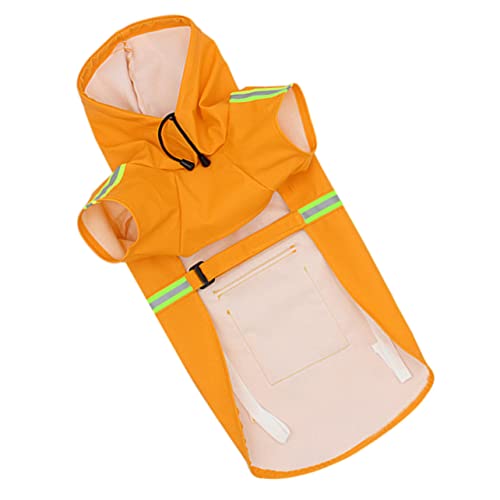 Hund Regenmantel Hunde-regencape hunderegencape Regenjacken für Hunde Regenmantel für Hunde Haustierzubehör Sicherheits-Regenmantel atmungsaktiver Regenmantel Nylon Orange BELLIFFY von BELLIFFY