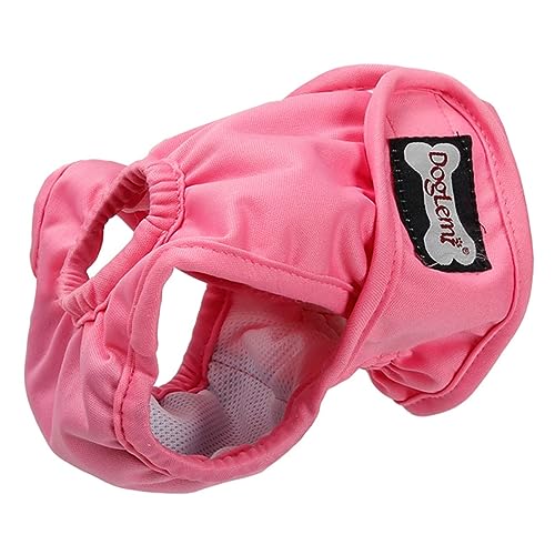 BELLIFFY Verstellbare elastische waschbare Hundewindel für Hündinnen stilvolle rosa Wiederverwendbare Unterwäsche saugfähige Einlage Größe M 28–40 cm Taille von BELLIFFY