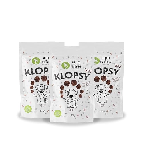 Bello & Friends Klopsy Mini Beef, 3er Pack, 3 x 125 g, hochwertiger Rind Hundesnack getreidefrei und proteinreich, für Training und Belohnung von BELLO & FRIENDS AUTHENTIC PET FOOD