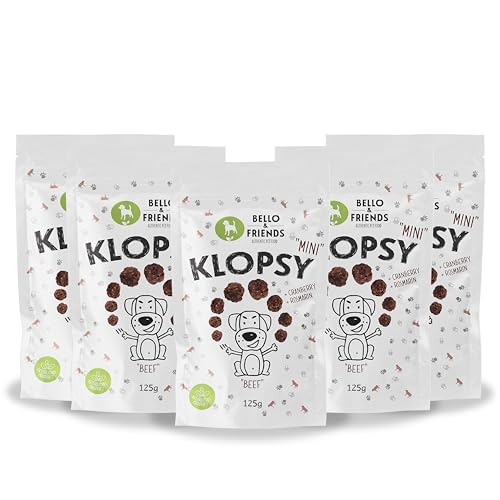 Bello & Friends Klopsy Mini Beef, 5er Pack, 5 x 125 g, hochwertiger Rind Hundesnack getreidefrei und proteinreich, für Training und Belohnung von BELLO & FRIENDS AUTHENTIC PET FOOD