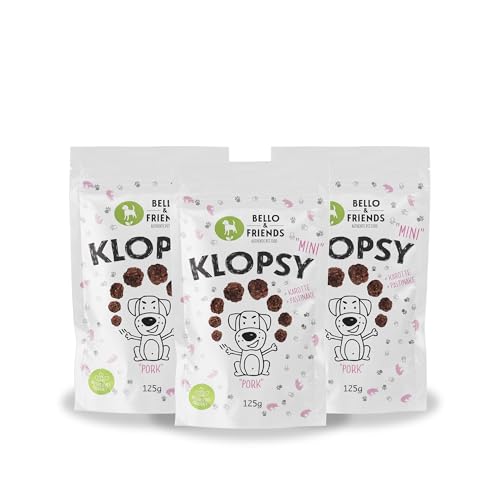 Bello & Friends Klopsy Mini Pork, 3er Pack, 3 x 125 g, hochwertiger Schwein Hundesnack getreidefrei und proteinreich, für Training und Belohnung von BELLO & FRIENDS AUTHENTIC PET FOOD