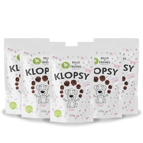 Bello & Friends Klopsy Mini Pork, 5er Pack, 5 x 125 g, hochwertiger Schwein Hundesnack getreidefrei und proteinreich, für Training und Belohnung von BELLO & FRIENDS AUTHENTIC PET FOOD