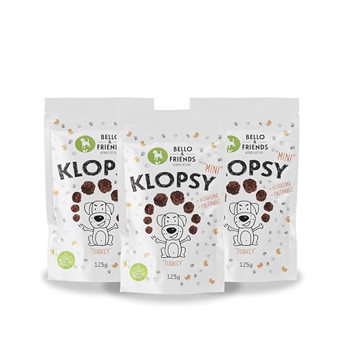 Bello & Friends Klopsy Mini Turkey, 3er Pack, 3 x 125 g, hochwertiger Pute Hundesnack getreidefrei und proteinreich, für Training und Belohnung von BELLO & FRIENDS AUTHENTIC PET FOOD