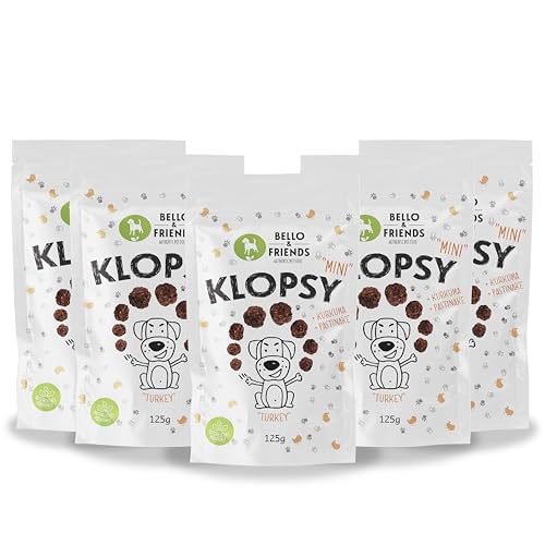 Bello & Friends Klopsy Mini Turkey, 5er Pack, 5 x 125 g, hochwertiger Pute Hundesnack getreidefrei und proteinreich, für Training und Belohnung von BELLO & FRIENDS AUTHENTIC PET FOOD