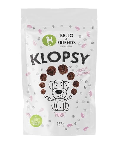 Bello & Friends Klopsy Pork, 125 g, hochwertiger Schwein Hundesnack getreidefrei und proteinreich, für Training und Belohnung von BELLO & FRIENDS AUTHENTIC PET FOOD