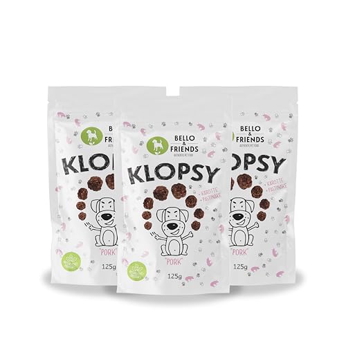 Bello & Friends Klopsy Pork, 3er Pack, 3 x 125 g, hochwertiger Schwein Hundesnack getreidefrei und proteinreich, für Training und Belohnung von BELLO & FRIENDS AUTHENTIC PET FOOD