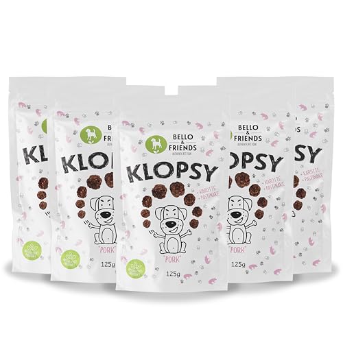 Bello & Friends Klopsy Pork, 5er Pack, 5 x 125 g, hochwertiger Schwein Hundesnack getreidefrei und proteinreich, für Training und Belohnung von BELLO & FRIENDS AUTHENTIC PET FOOD