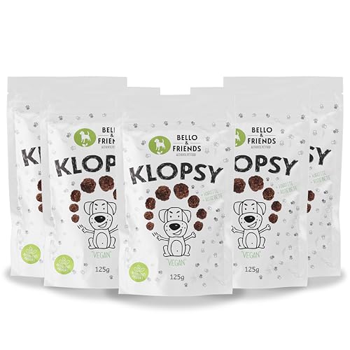 Bello & Friends Klopsy Vegan, 5er Pack, 5 x 125 g, hochwertiger fleischfreier Hundesnack getreidefrei und proteinreich, für Training und Belohnung von BELLO & FRIENDS AUTHENTIC PET FOOD