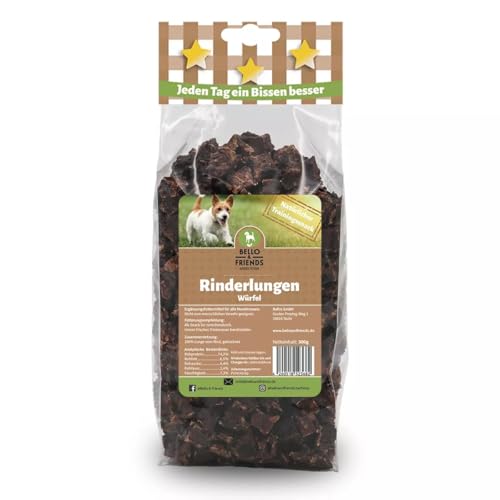 Bello & Friends Rinderlungen Würfel, 300g fettarme getrocknete Trainingshappen für Hunde, Snackwürfel von BELLO & FRIENDS AUTHENTIC PET FOOD