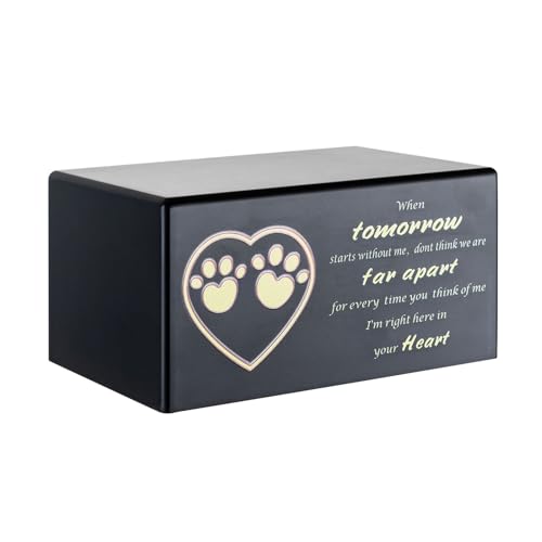 BELOWSYALER Hundeurne Einäscherungsurne Gedenkgeschenke Gedenk Herzdruck Unvergessliche Urne Für Verstorbene Haustierasche Haustiersärge Für Hunde von BELOWSYALER