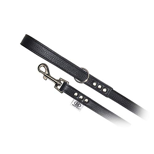 Buddy Belt Lederleine aus genarbtem Kieselleder, Premium-Edition, 1,27 cm x 1,27 m, Schwarz von BUDDY BELT