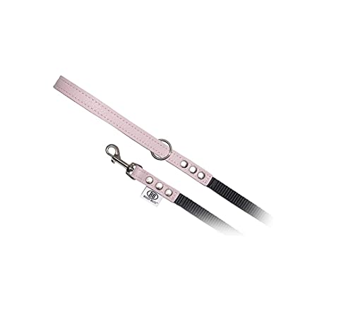 BUDDY BELT Pebble Grain Accent Leather Nylon Leash Pink - Premium Edition (1,27 cm x 1,27 m) von BUDDY BELT