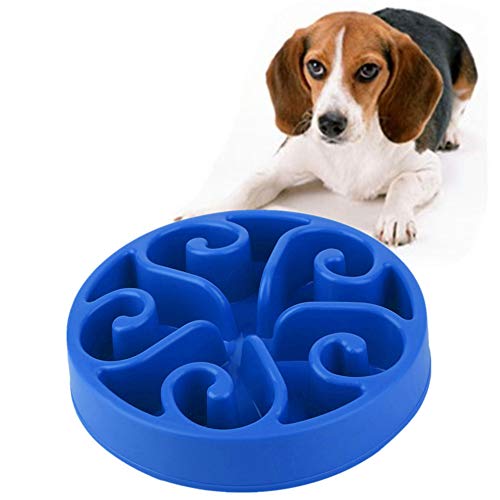 Anti Schling Napf Hunde Futternapf Hund rutschfeste Schüssel Ungiftige Puzzle Bowl Labyrinth interaktive Katze Schüssel Bloat Stop Hundenapf Blue von BENHAI