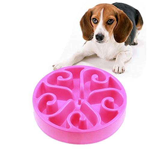 Anti Schling Napf Hunde Futternapf Hund rutschfeste Schüssel Ungiftige Puzzle Bowl Labyrinth interaktive Katze Schüssel Bloat Stop Hundenapf pink von BENHAI