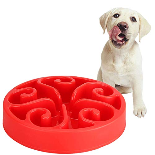 Anti Schling Napf Hunde Futternapf Hund rutschfeste Schüssel Ungiftige Puzzle Bowl Labyrinth interaktive Katze Schüssel Bloat Stop Hundenapf red von BENHAI