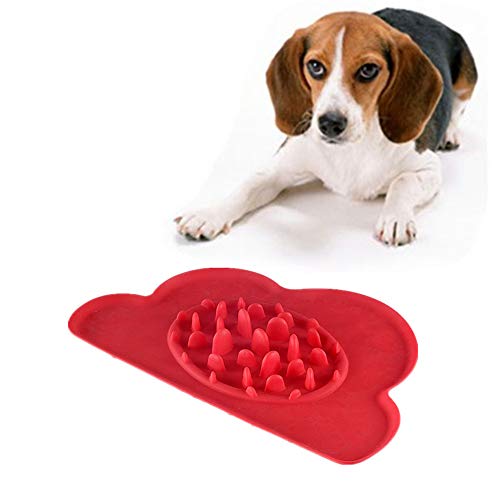 Anti Schling Napf Hunde Katzennapf rutschfest Bloat Stop Hundenapf Hundenäpfe Medium Spaß, der Hundenapf herumsucht Welpenfutter Wet Bowl red von BENHAI