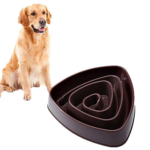 Antischlingnapf Hunde Katzennapf Slow Feeder Fressnapf Labyrinth interaktive Katze Schüssel Große Hundenapf Hundenäpfe rutschfest Hundenäpfe Medium Brown von BENHAI