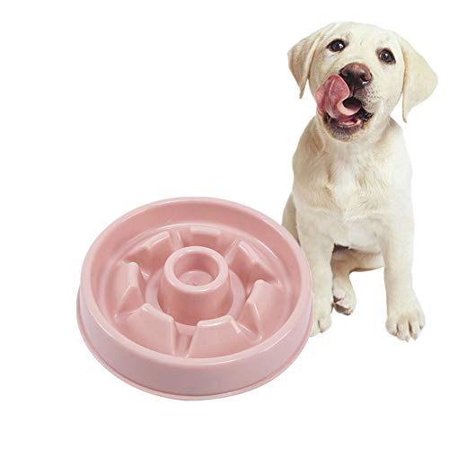 Antischlingnapf Hunde Katzennapf rutschfest Welpenfutter Wet Bowl Anti Gulp Hundenapf Große Hundenapf Hundenäpfe rutschfest rutschfeste Schüssel pink-1 von BENHAI