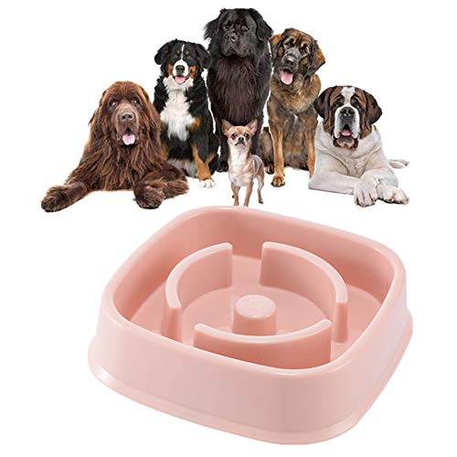 Antischlingnapf Hunde Katzennapf rutschfest Welpenfutter Wet Bowl Anti Gulp Hundenapf Große Hundenapf Hundenäpfe rutschfest rutschfeste Schüssel pink-4 von BENHAI