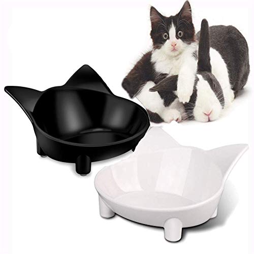 Fressnapf Katze Katzennapf rutschfest Katzenschüsseln gekippt Hundenäpfe rutschfest Hundenäpfe Medium rutschfeste Cat Bowl Futternäpfe Für Hunde 2 pcs-b von BENHAI