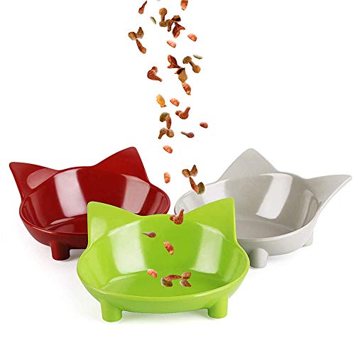 Fressnapf Katze Katzennapf rutschfest Katzenschüsseln gekippt Hundenäpfe rutschfest Hundenäpfe Medium rutschfeste Cat Bowl Futternäpfe Für Hunde 3 pcs-a von BENHAI