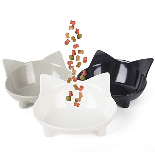 Fressnapf Katze Katzennapf rutschfest Katzenschüsseln gekippt Hundenäpfe rutschfest Hundenäpfe Medium rutschfeste Cat Bowl Futternäpfe Für Hunde 3pcs-b von BENHAI