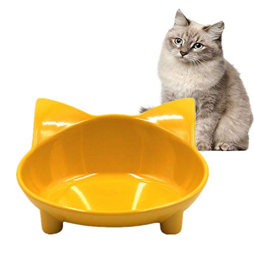 Fressnapf Katze Katzennapf rutschfest Katzenschüsseln gekippt Hundenäpfe rutschfest Hundenäpfe Medium rutschfeste Cat Bowl Futternäpfe Für Hunde Yellow von BENHAI