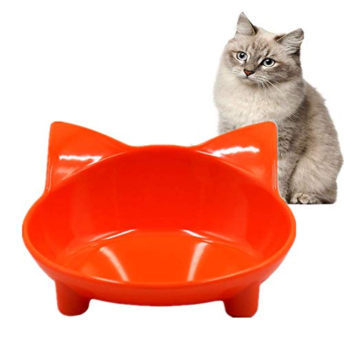 Fressnapf Katze Katzennapf rutschfest Katzenschüsseln gekippt Hundenäpfe rutschfest Hundenäpfe Medium rutschfeste Cat Bowl Futternäpfe Für Hunde orange von BENHAI