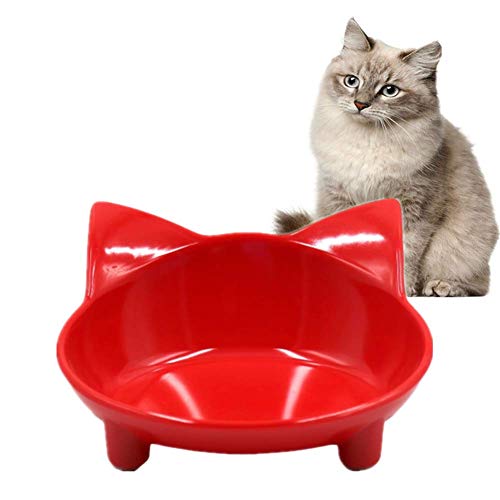 Fressnapf Katze Katzennapf rutschfest Katzenschüsseln gekippt Hundenäpfe rutschfest Hundenäpfe Medium rutschfeste Cat Bowl Futternäpfe Für Hunde red von BENHAI