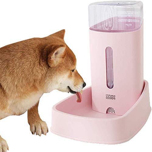 Futterautomat Hunde Futterautomat Katze Trockenfutterspender für Haustiere Katzenfutter Lagerung Wasser Hundenapf Abnehmbarer Futterautomat für Hunde pink,Water Feeder von BENHAI